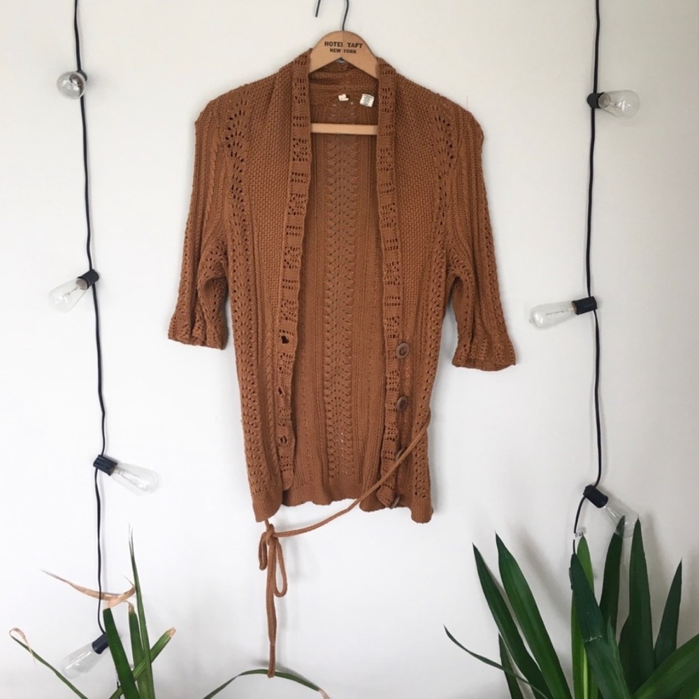 Anthropologie moth knit autumn brown cardigan